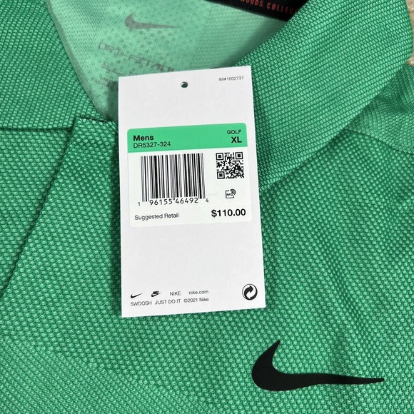 NEW Nike Dri-FIT ADV Tiger Woods Golf Polo Stadium Green Men’s XL DR5327-324 - Picture 6 of 7
